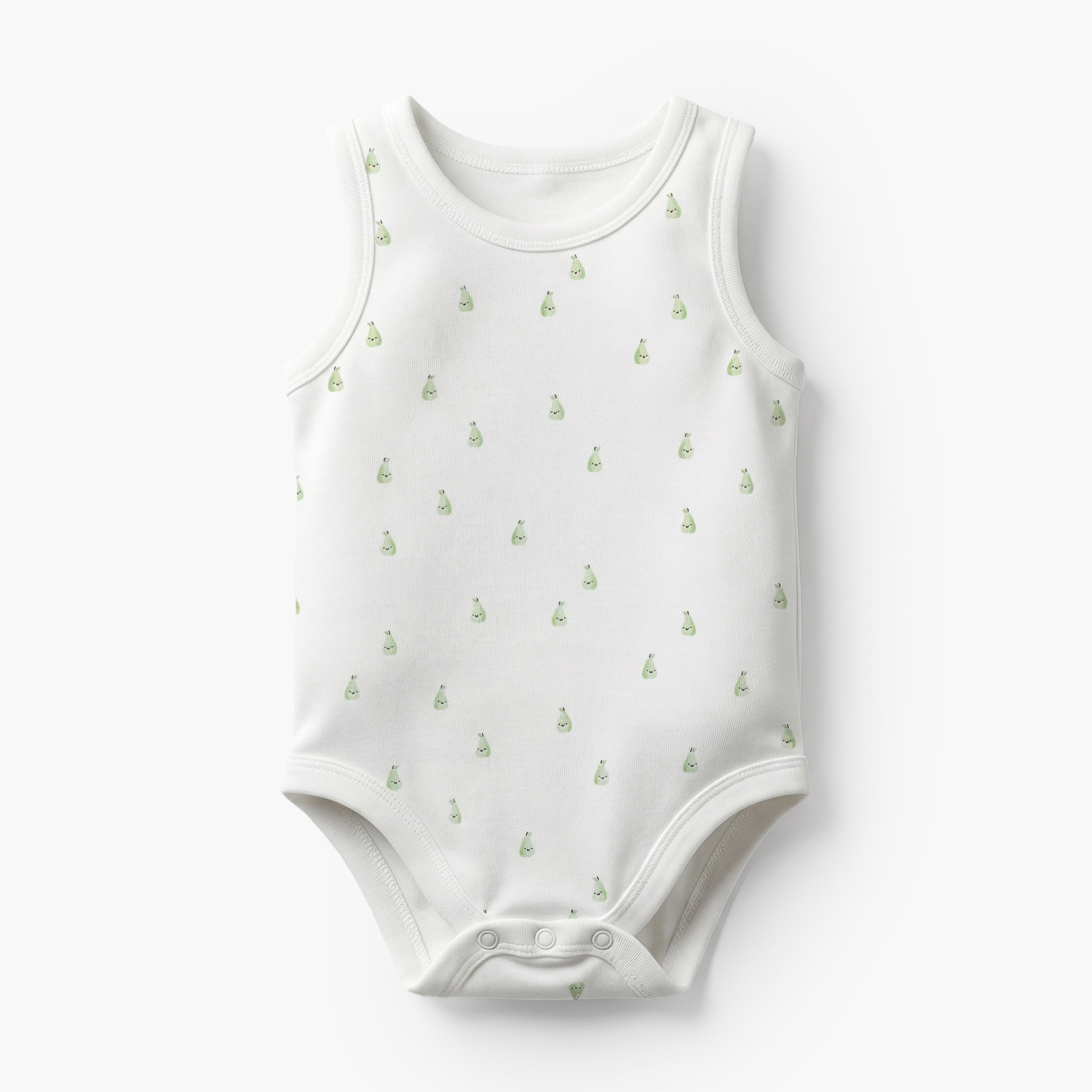 Pack of 5 Juniors Cotton Crew Neck Sleeveless Bodysuit with Snap Button Closure