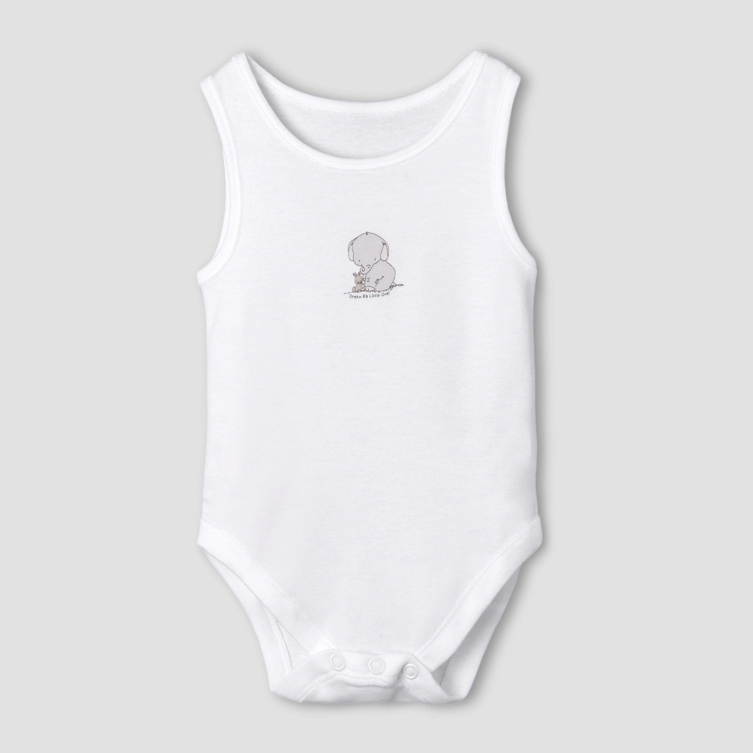 Set of 7 Juniors Round Neck Sleeveless Bodysuit with Elephant Print