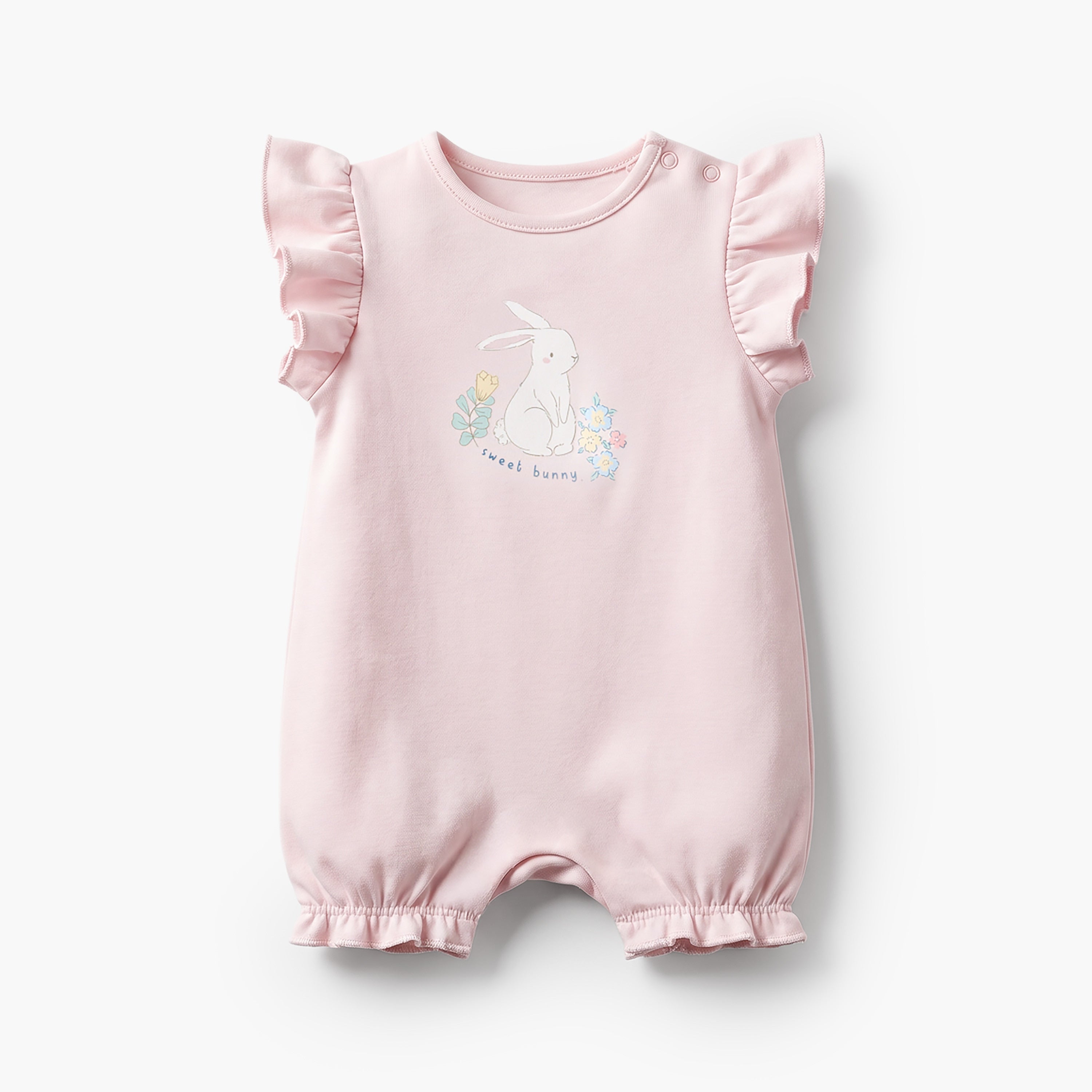 Pack of 4 Juniors Round Neck Short Sleeves Romper with Print