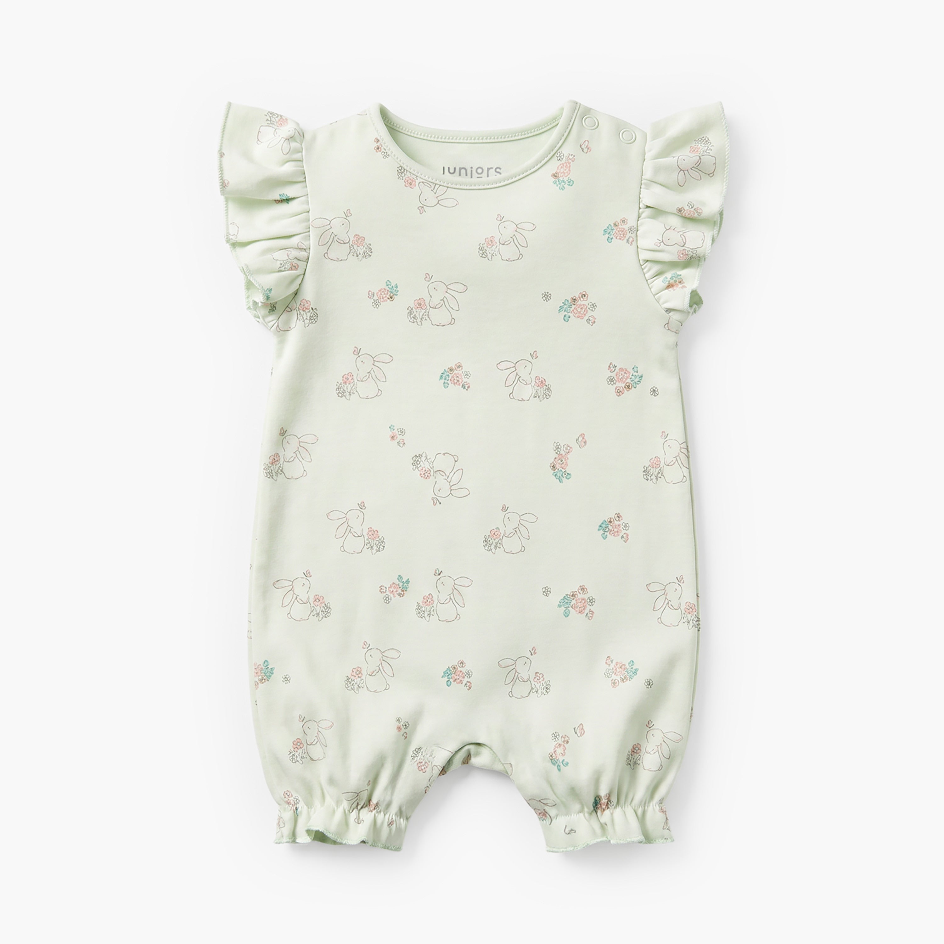 Pack of 4 Juniors Round Neck Short Sleeves Romper with Print