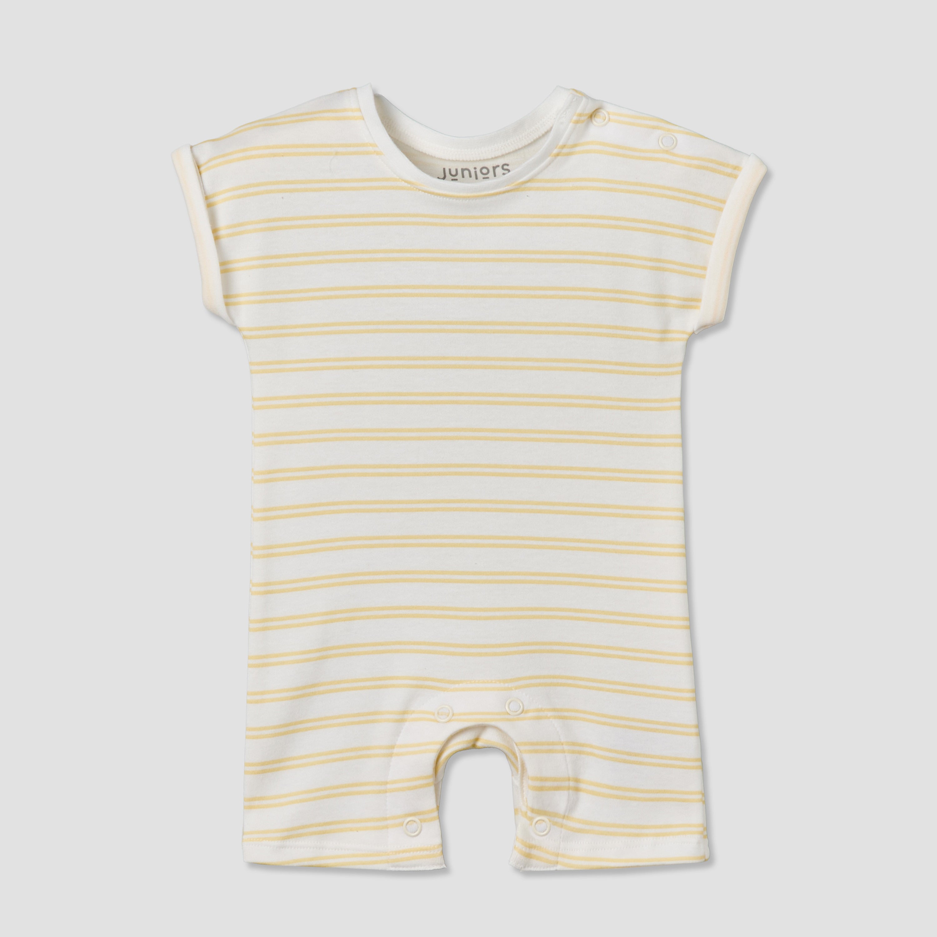 Pack of 4 Juniors Round Neck Short Sleeves Romper with Snap Button Closure
