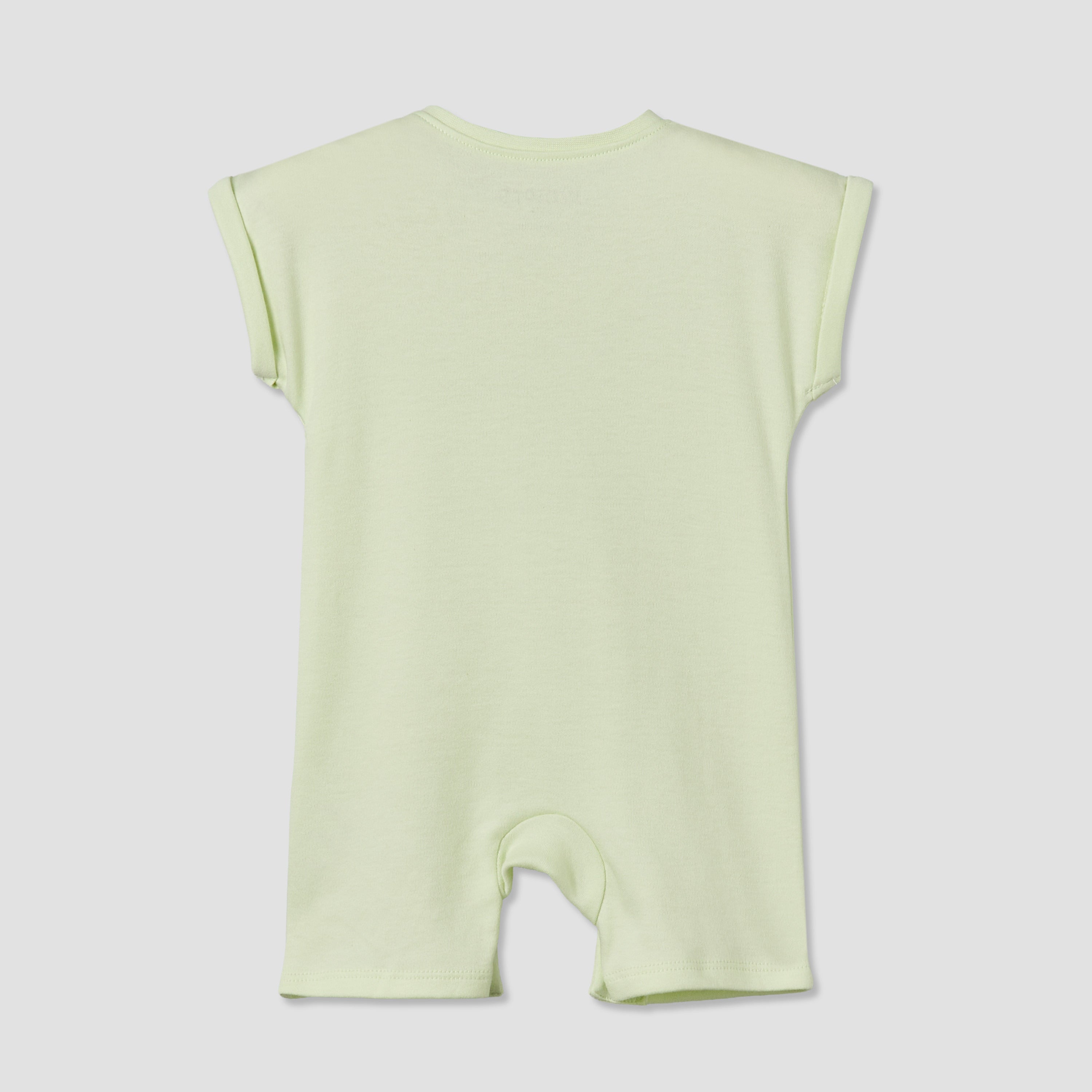 Pack of 4 Juniors Round Neck Short Sleeves Romper with Snap Button Closure