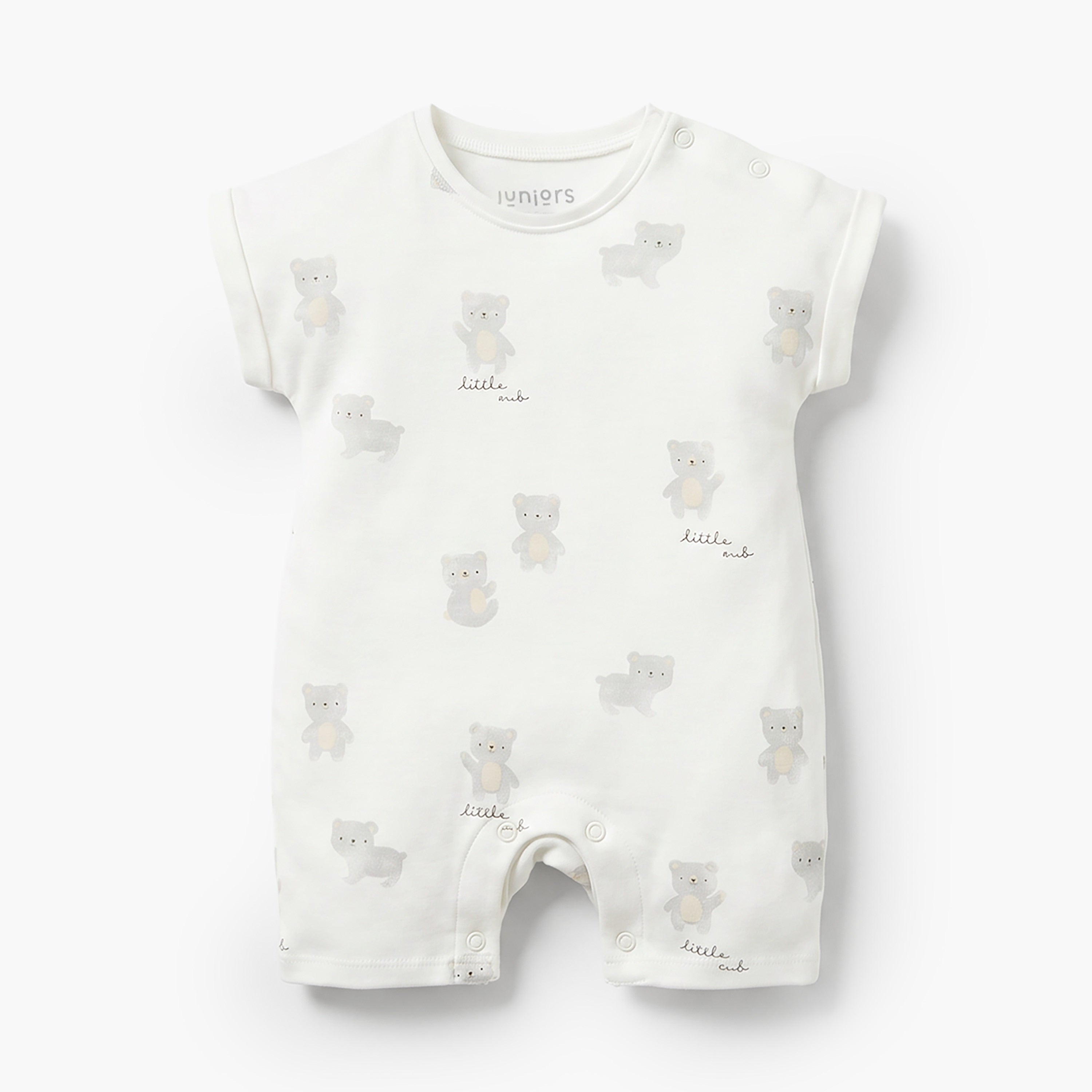 Pack of 4 Juniors Crew Neck Short Sleeve Romper with Snap Button Closure