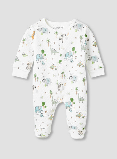 Juniors Round Neck Closed Foot Sleepsuit with Safari Print - Cotton - Long Sleeves - Set of 2-baby-boys-clothing-nightwear-sleepsuits-image-3
