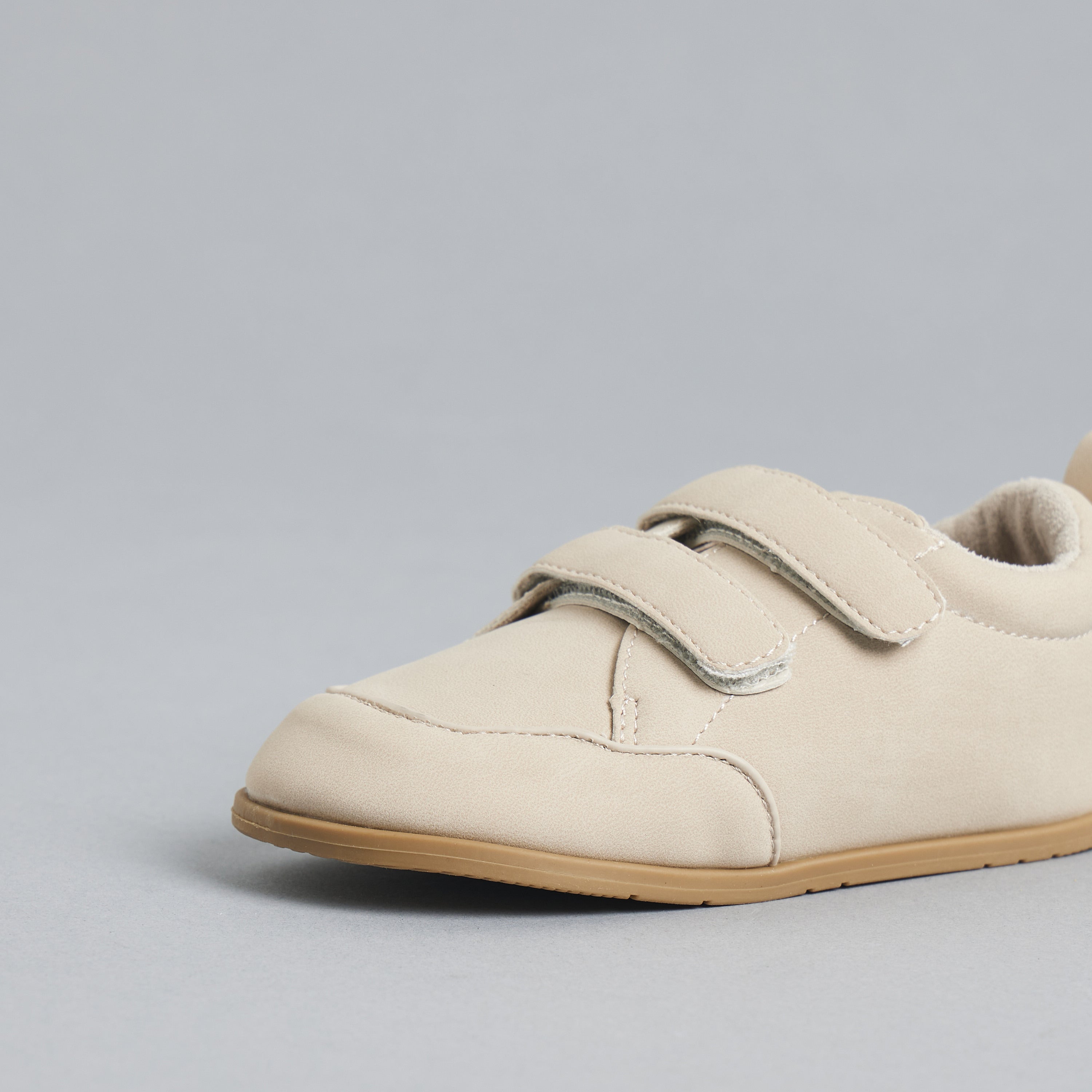 Plain Sneakers with Hook and Loop Closure