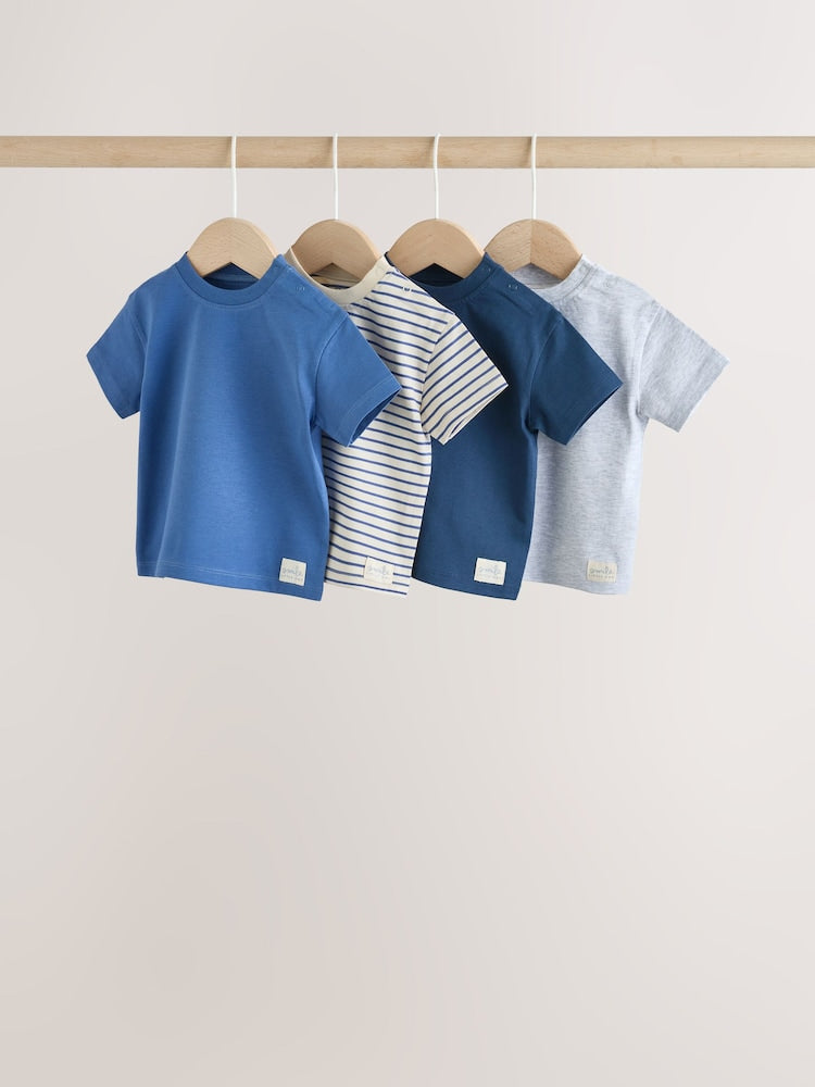Blue Short Sleeve Baby T-Shirts 4 Pack (0mths-2yrs)