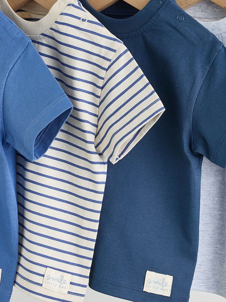 Blue Short Sleeve Baby T-Shirts 4 Pack (0mths-2yrs)