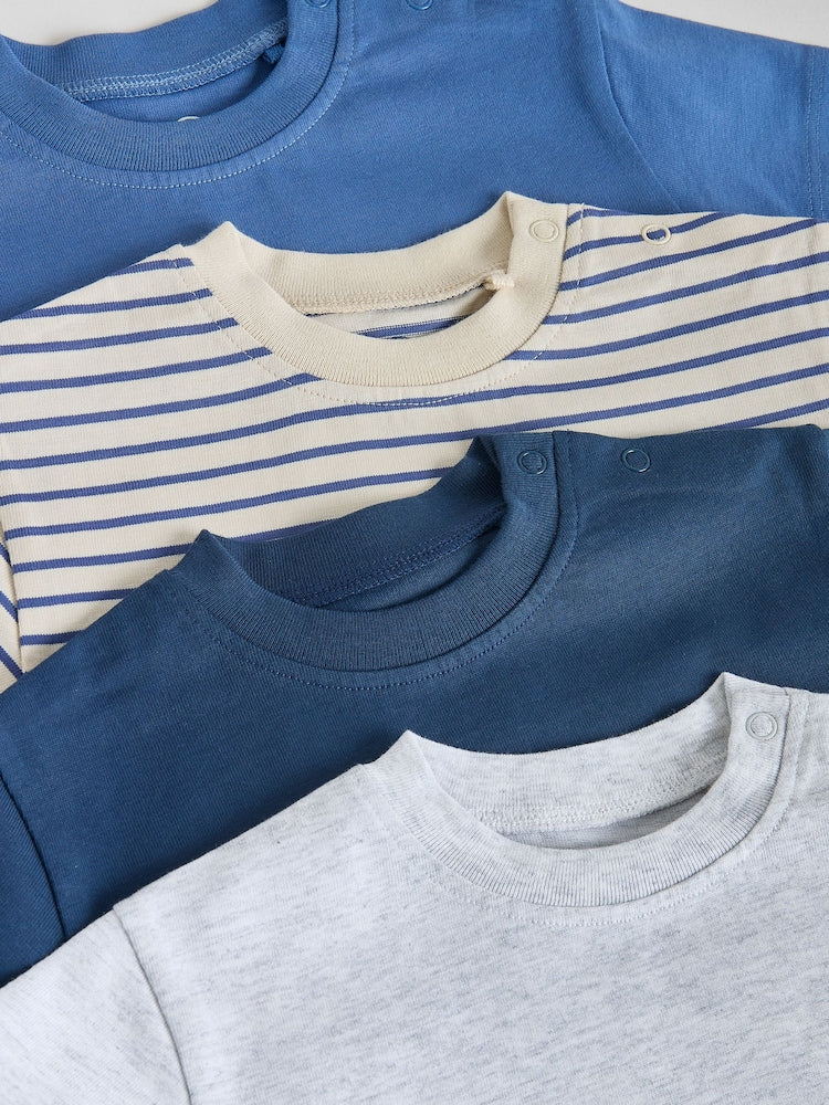 Blue Short Sleeve Baby T-Shirts 4 Pack (0mths-2yrs)