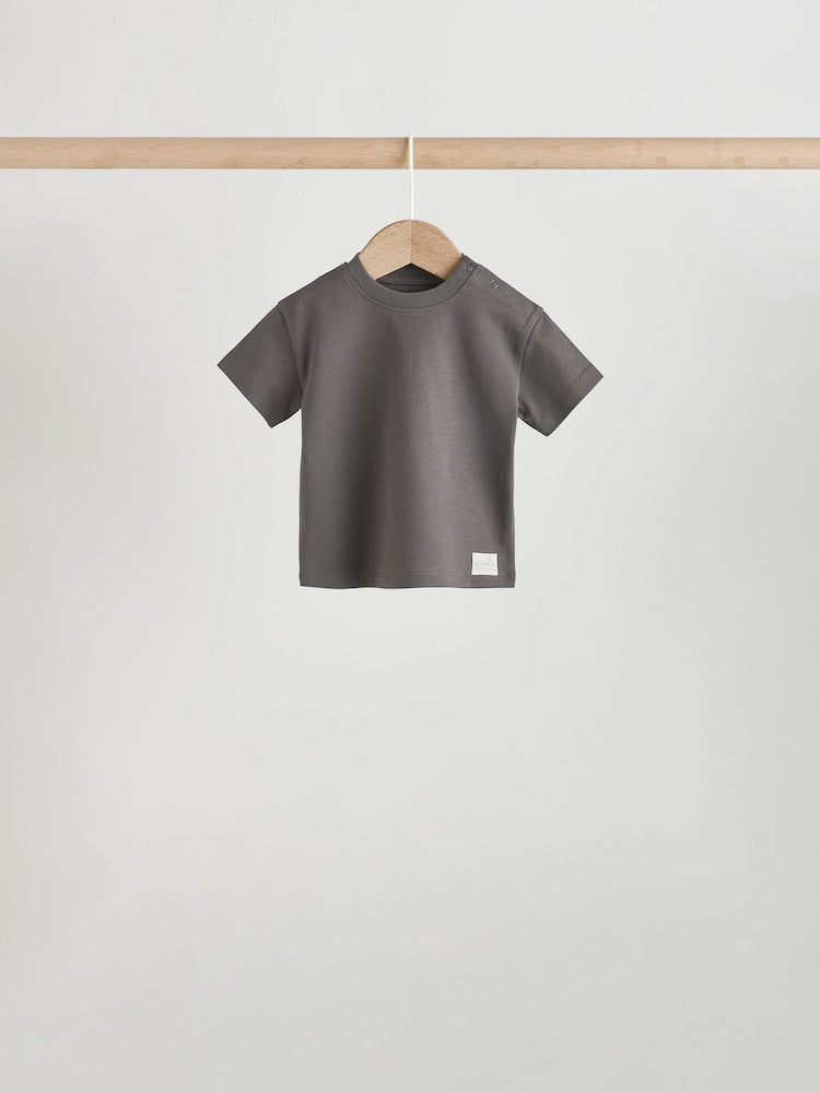 Mono/Neutral Short Sleeve Baby T-Shirts 4 Pack (0mths-2yrs)