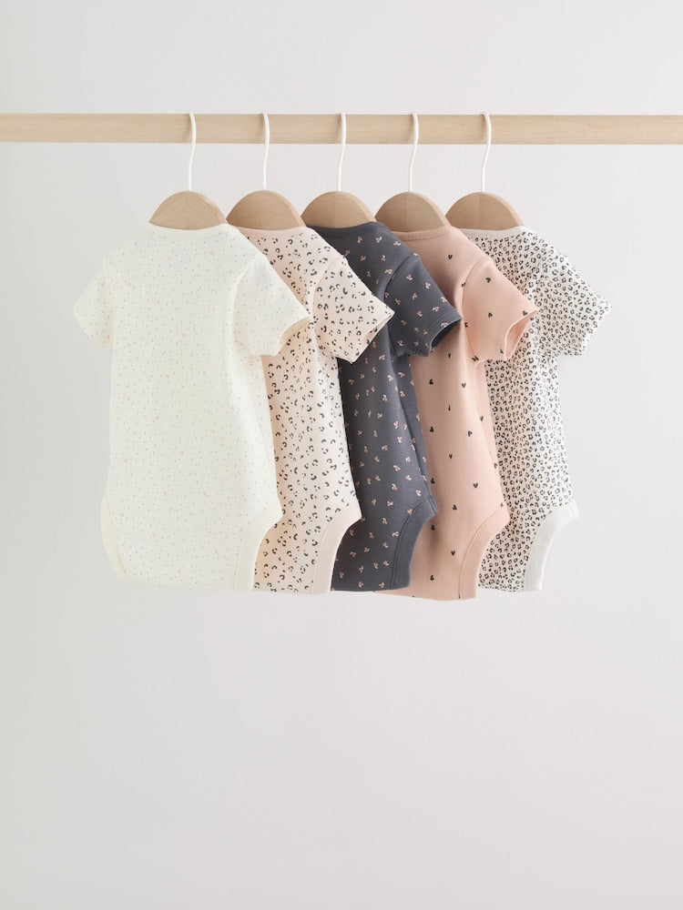 Neutral Short Sleeve Bodysuits 5 Pack
