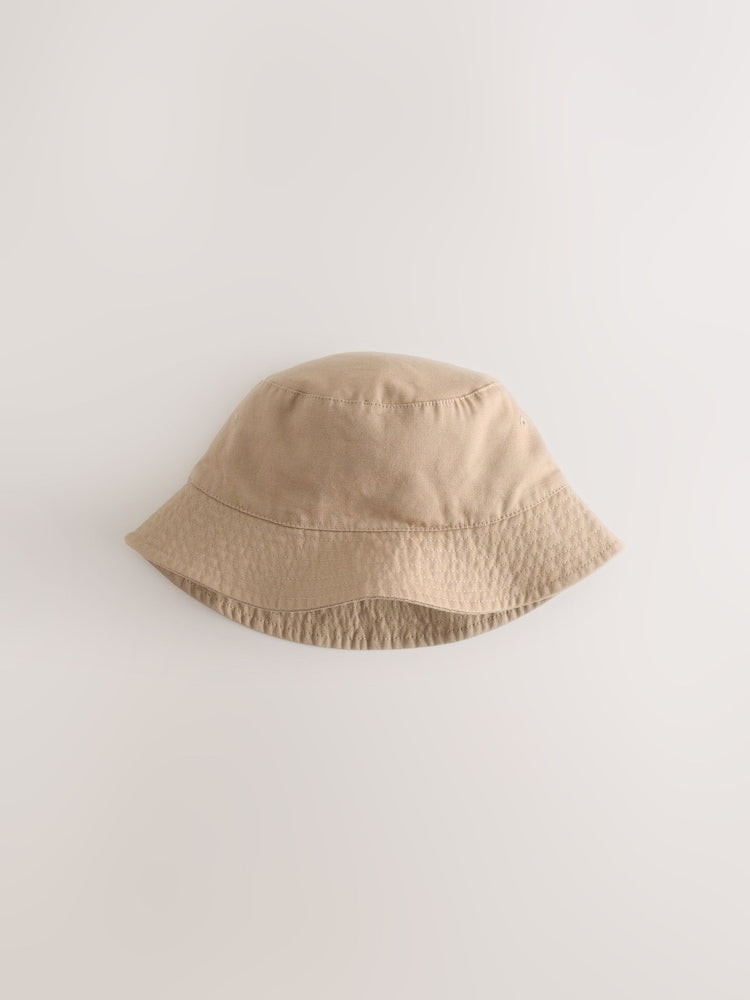 Cement Brown Cotton Canvas Bucket Hat (3mths-16yrs)