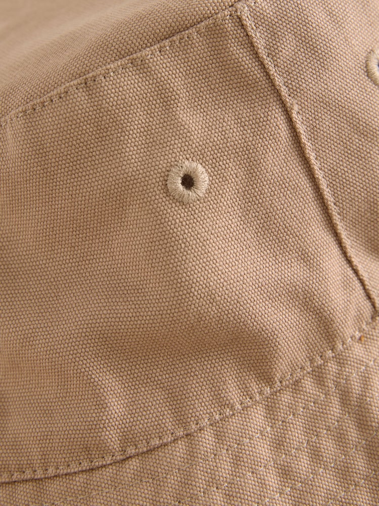 Cement Brown Cotton Canvas Bucket Hat (3mths-16yrs)