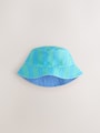 Blue/Green Reversible Bucket Hat (3mths-16yrs) - Size 3-9 Months (62-74cm)