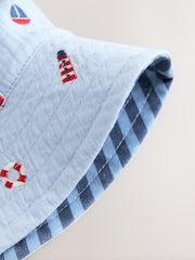 Blue Boats Cap Bucket Hats 2 Pack (3mths-10yrs) - Size 3-9 Months (62-74cm)