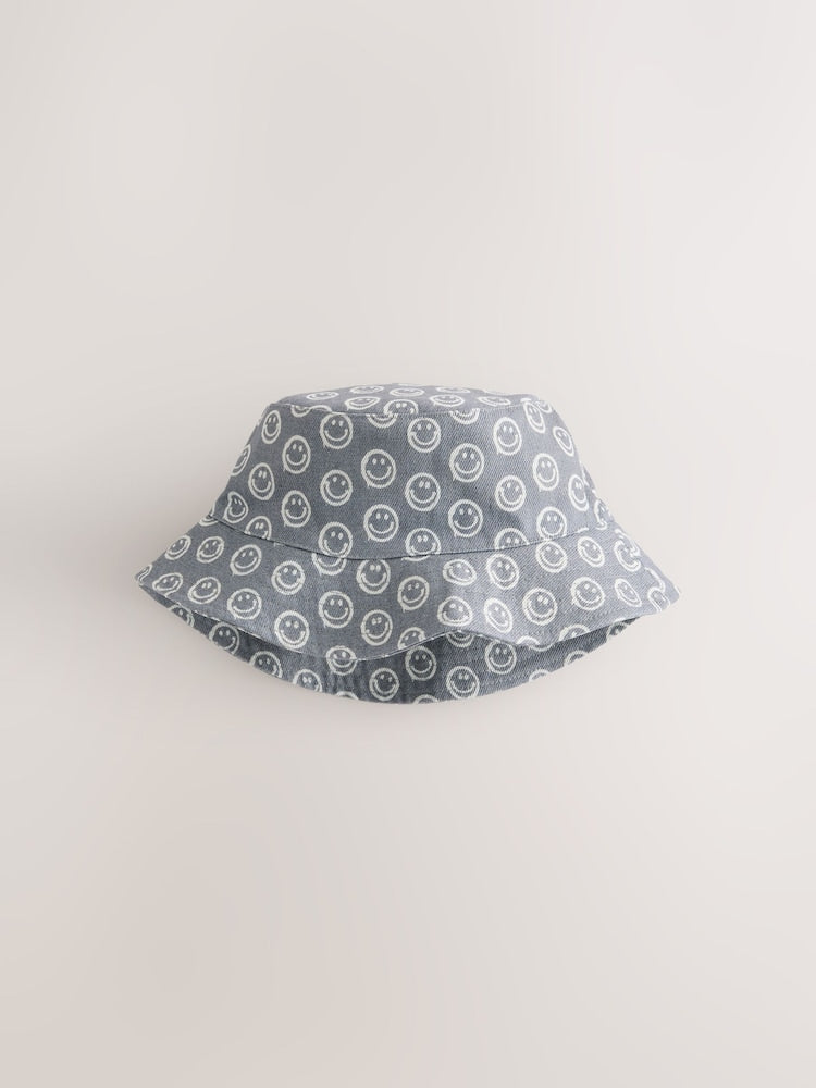 Grey Face/Wavey Stripe Bucket Hats 2 Pack (3mths-13yrs)