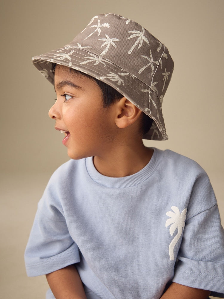Black/Tan Palm Tree Bucket Hats 2 Pack (3mths-13yrs)