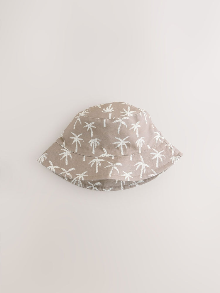 Black/Tan Palm Tree Bucket Hats 2 Pack (3mths-13yrs)