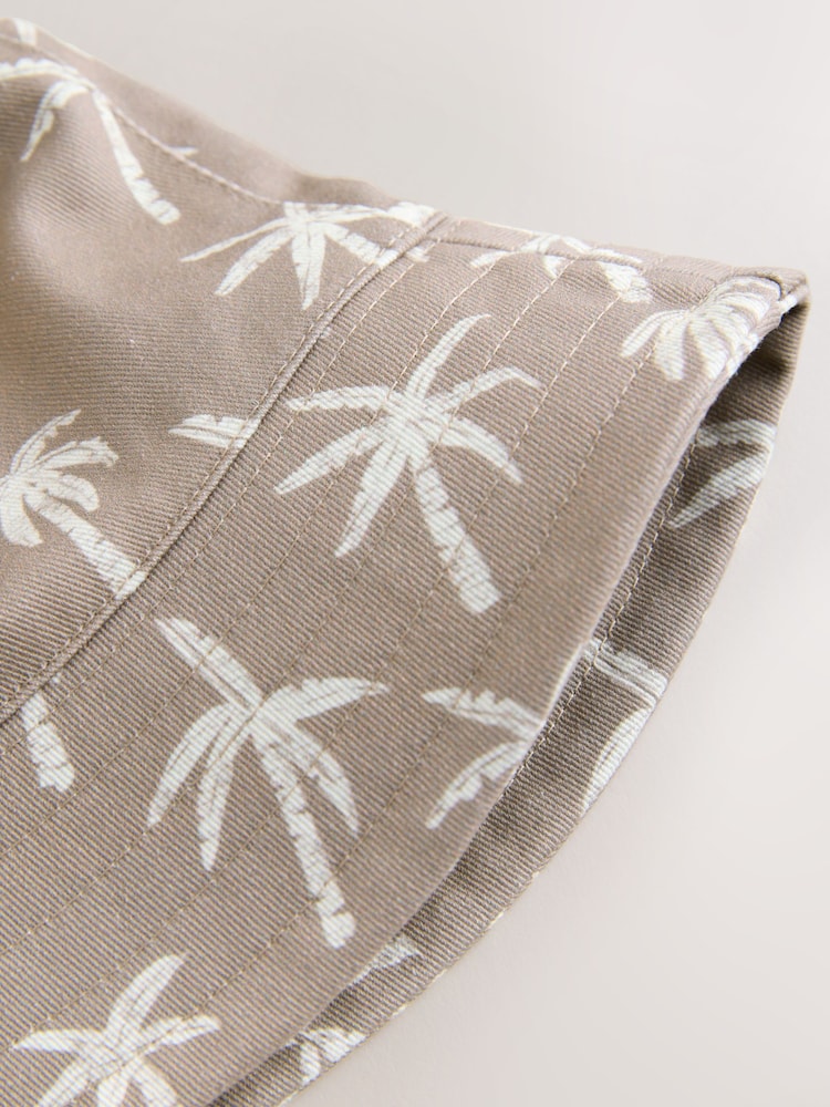 Black/Tan Palm Tree Bucket Hats 2 Pack (3mths-13yrs)