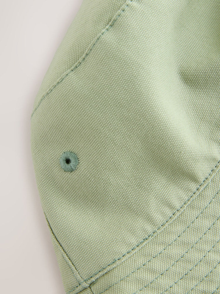 Sage Green Cotton Canvas Bucket Hat (3mths-16yrs)
