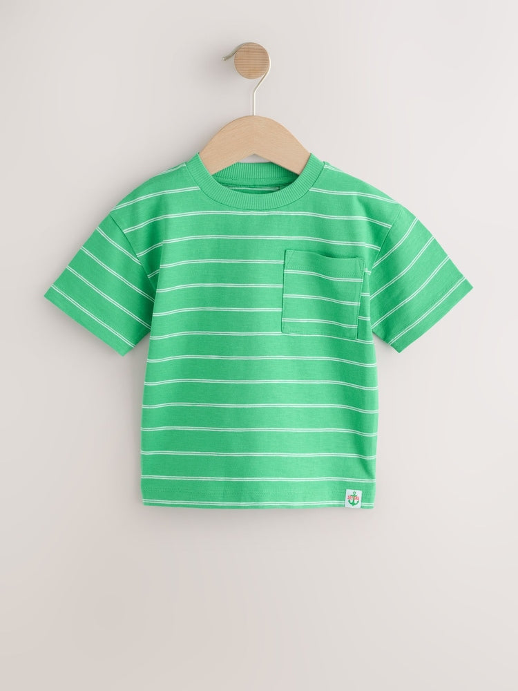 Green Pocket Short Sleeve Stripe T-Shirt (3mths-7yrs) (3mths-7yrs)