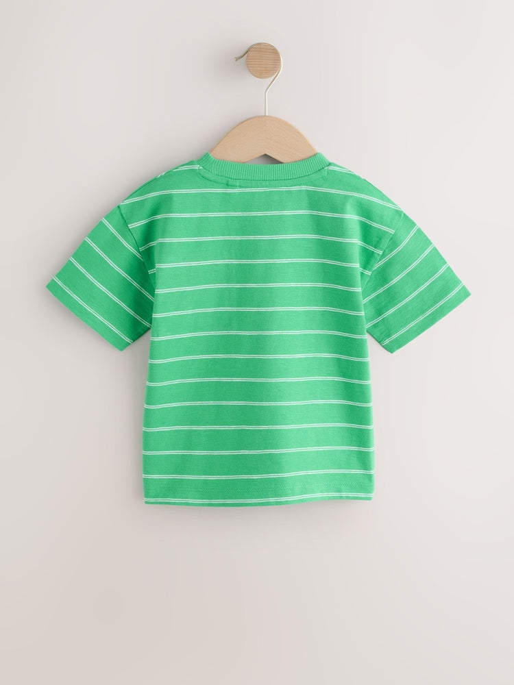 Green Pocket Short Sleeve Stripe T-Shirt (3mths-7yrs) (3mths-7yrs)