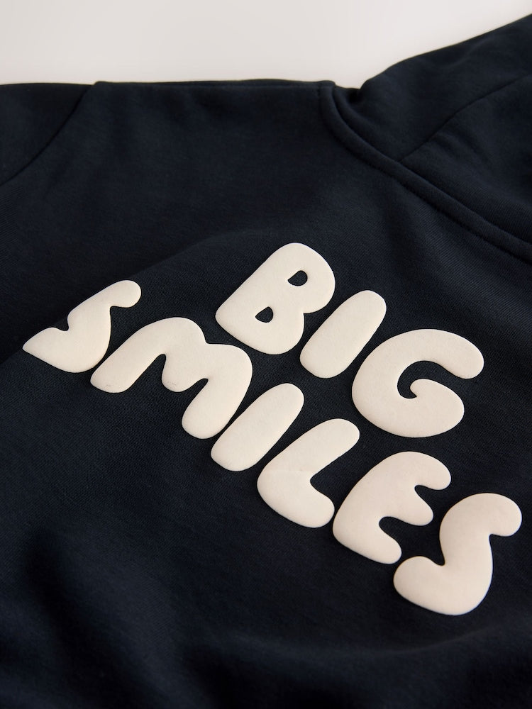 Black Big Smiles Hoodie and Shorts Set (3mths-7yrs)