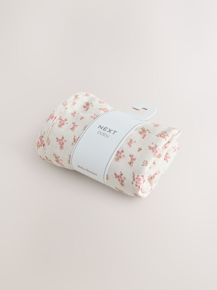 Pink Ditsy Floral Cotton Baby Muslin Blanket