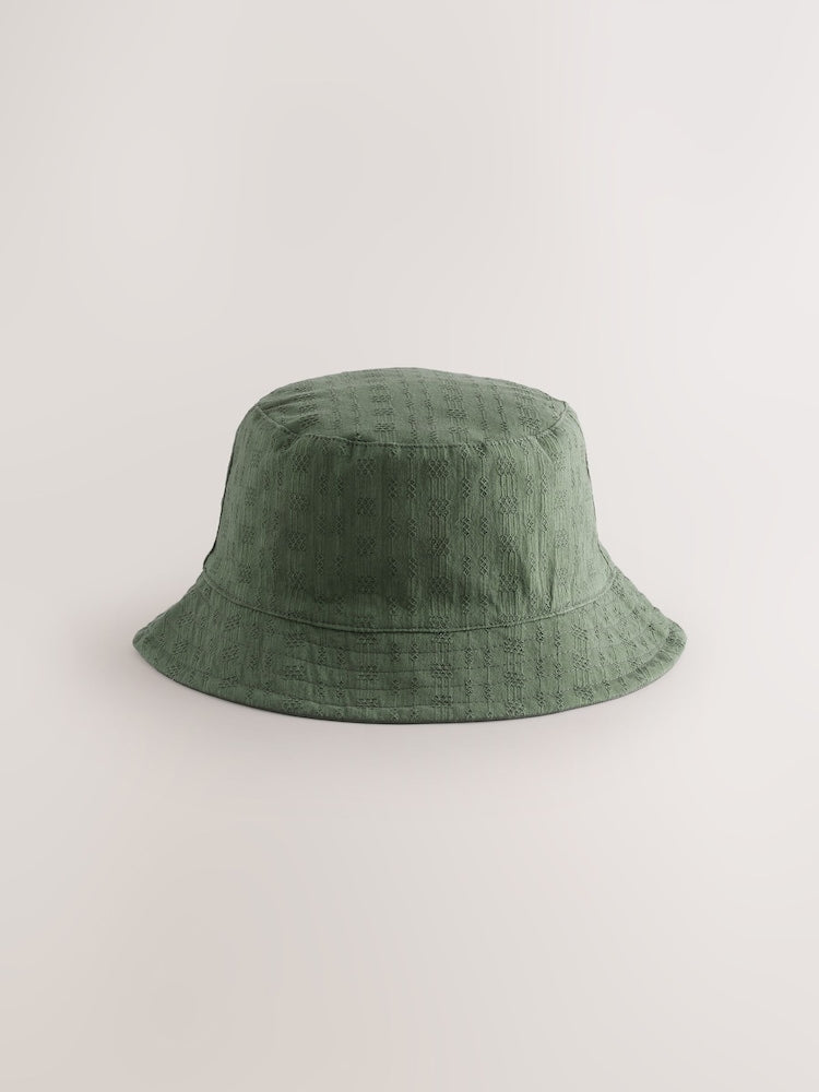 Khaki Green/Navy Blue Reversible Bucket Hats 2 Pack