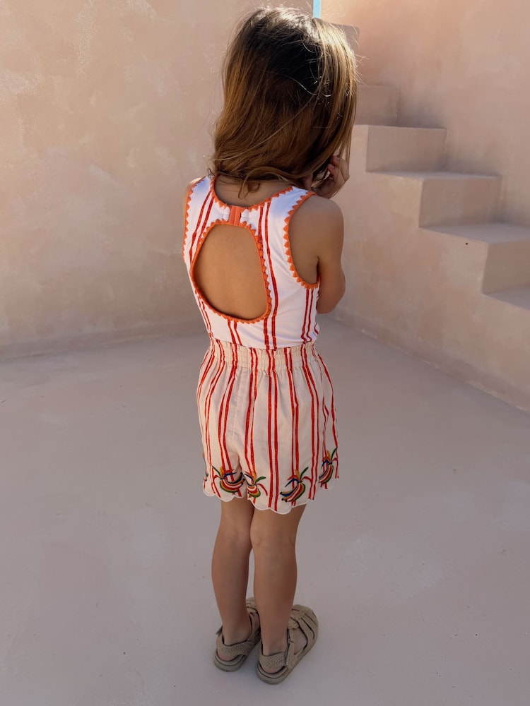 Never Fully Dressed Cream Banana Stripe Swimsuit