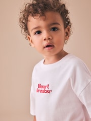 White Short Sleeve Small Graphic T-Shirt (3mths-8yrs) - Size 3-6 Months (62-68cm)