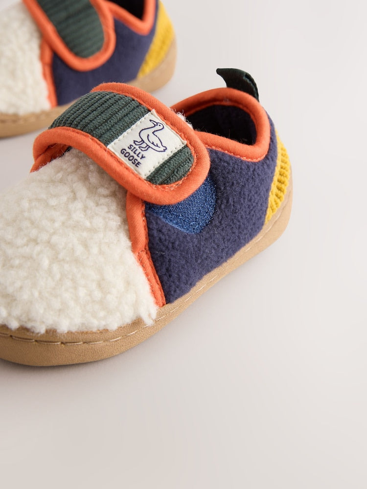 Neutral Colourblock Touch Fastening Cupsole Slippers