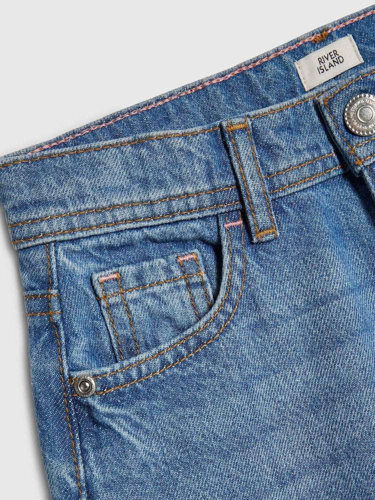 River Island Blue Barrel Fit Jeans