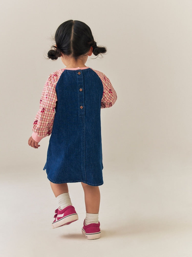 Cherry Print Raglan Denim