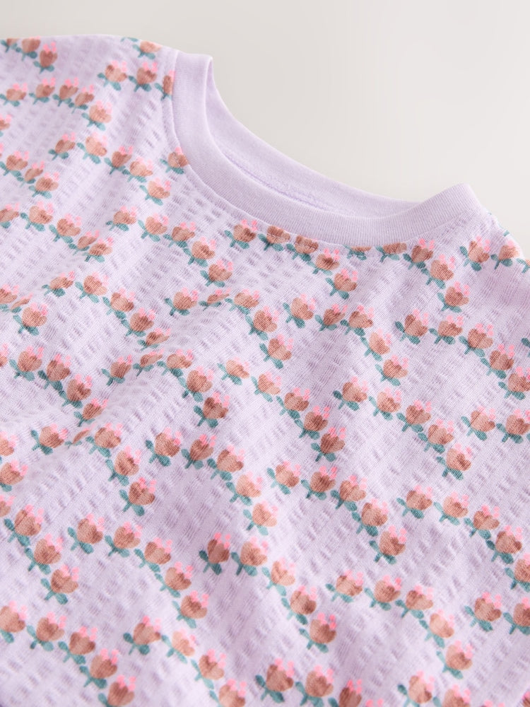Purple Short Sleeve Peplum T-Shirt (3mths-7yrs)