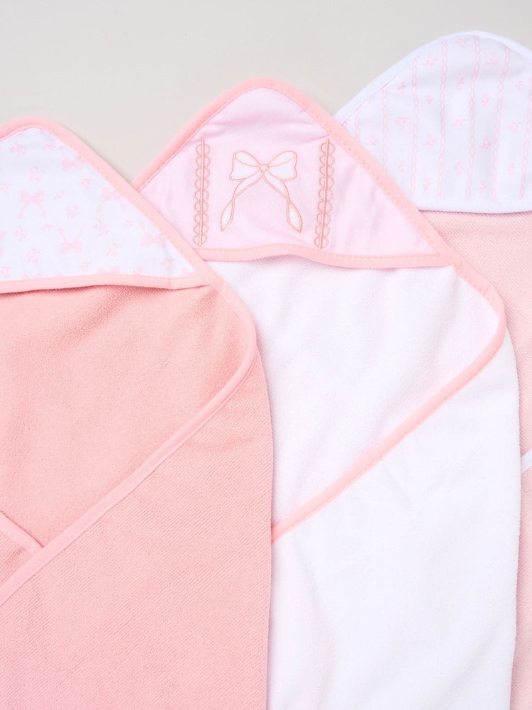 Rock-A-Bye Baby Boutique Pink Hooded Towels And Wash Cloth Set 3 Pack