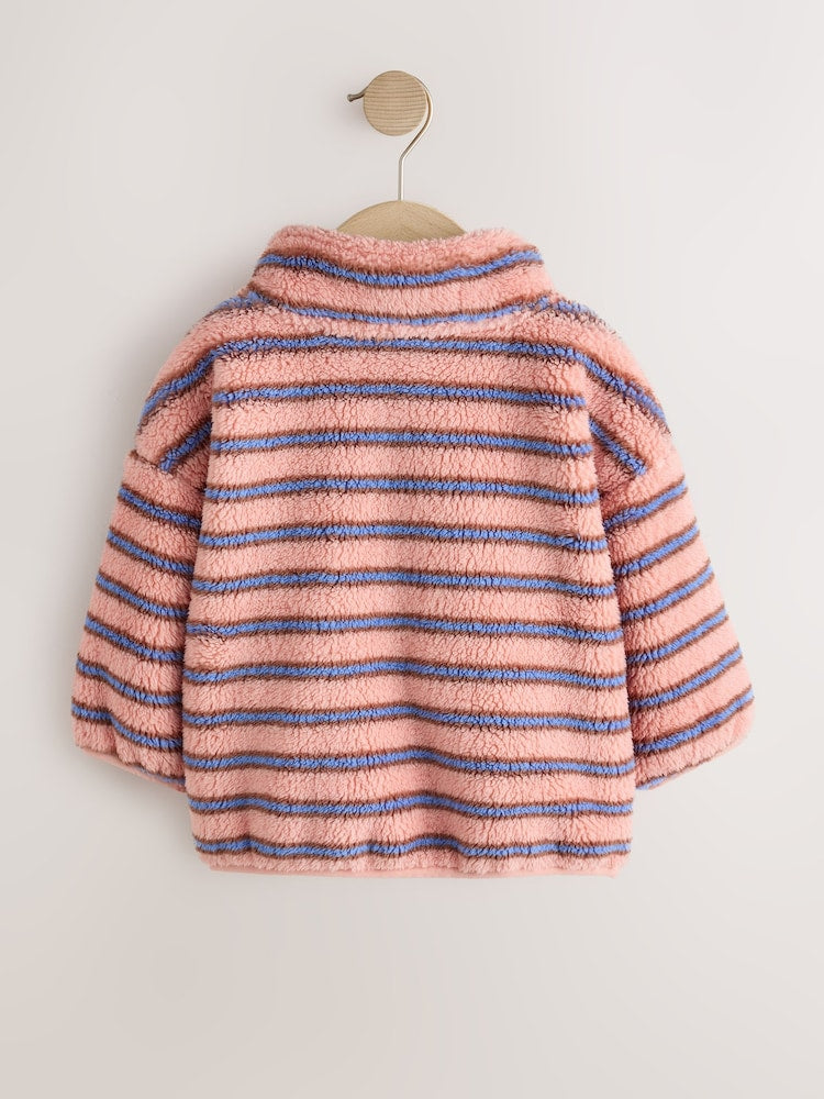 Blue Pink Stripe Half Zip Fleece (3mths-7yrs)