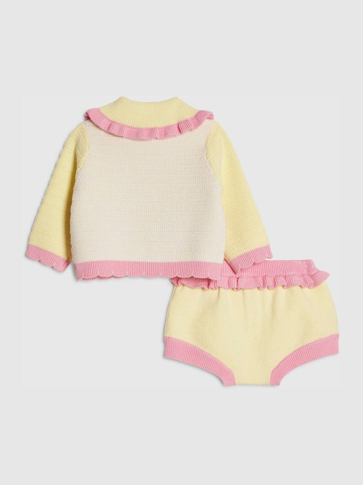 River Island Yellow Tulip Knitted Bloomer Set