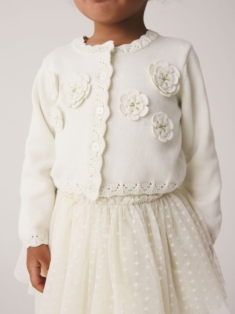 Ecru White Party Occasion Skirt Set (3mths-10yrs)