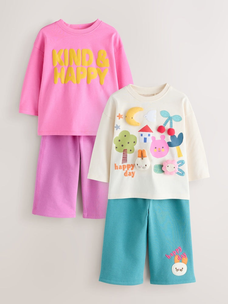 Pink & Ecru Padded Bunny