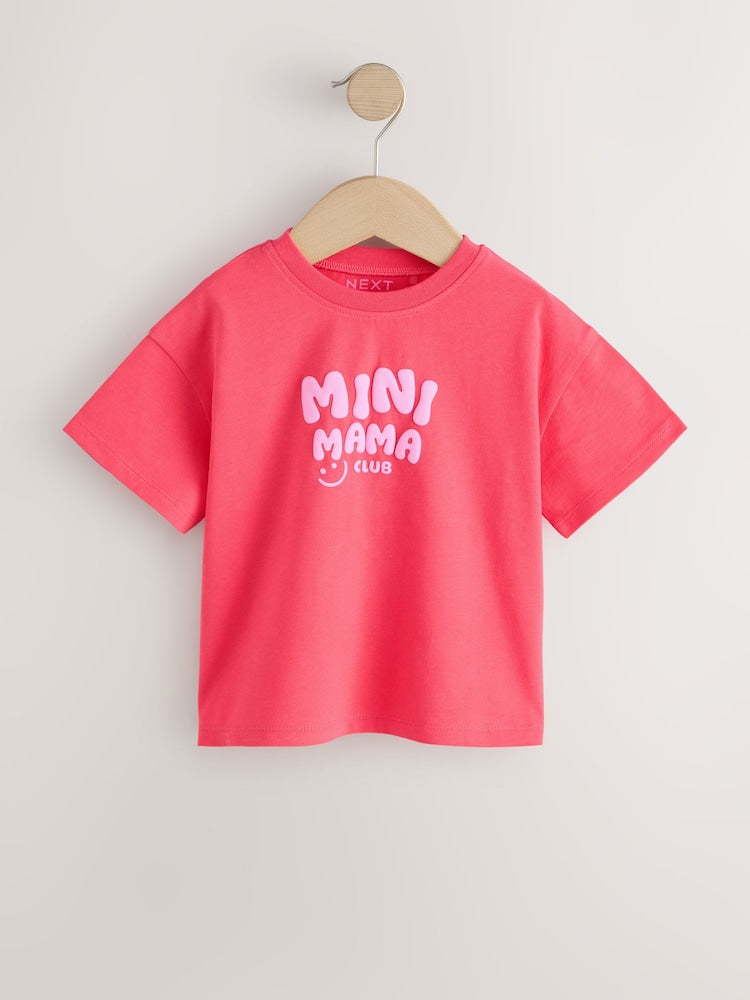 Bright Pink Smile Slogan T-Shirt (3mths-7yrs)