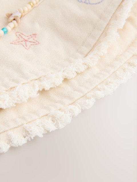 Cream Beaded Chain Bucket Hat (3-16yrs) - Size 3-4 Years (98-104cm)