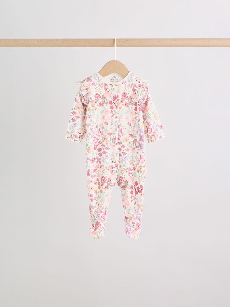 Pink Floral Bunny Sleepsuits 3 Pack (0mths-2yrs)