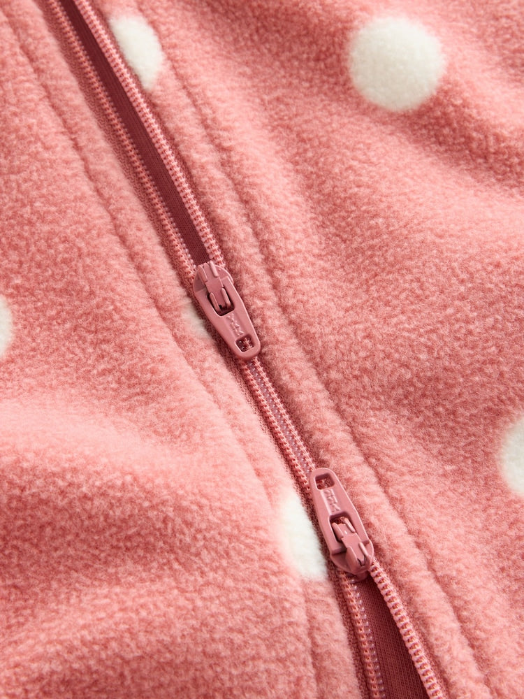 Pink Heart Baby Micro Fleece Two Way Zip Sleepsuits 4 Pack
