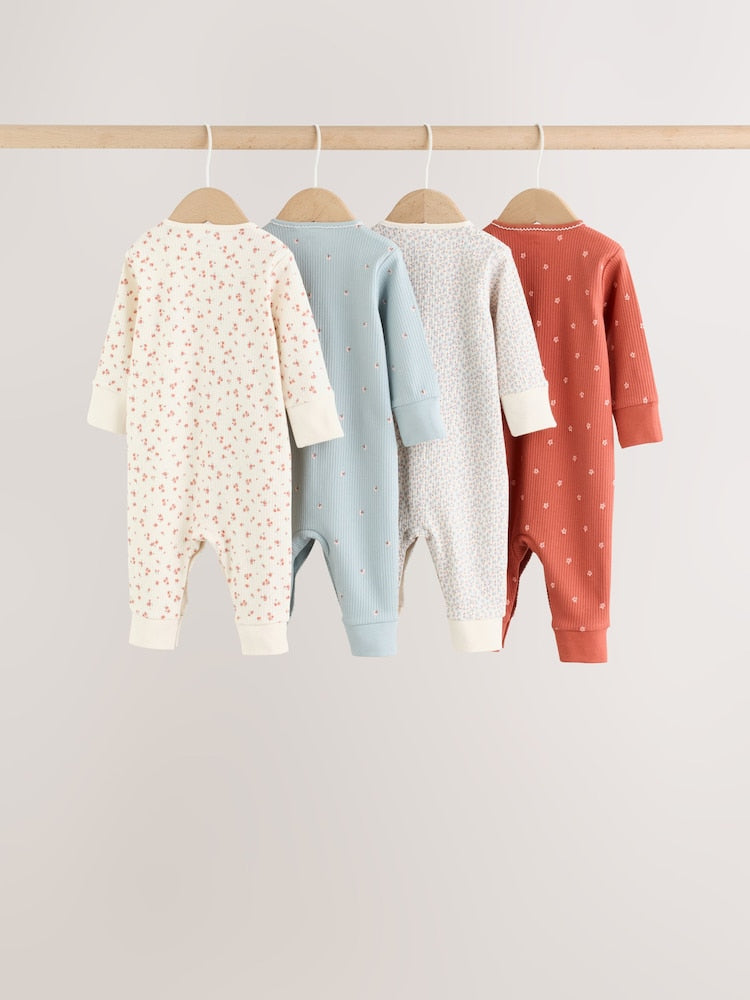 Multi Floral Baby Sleepsuits 4 Pack (0mths-3yrs)