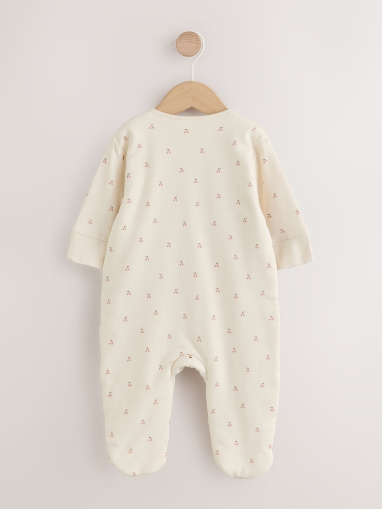 Ecru Cherry 2.5 TOG Wadded Baby Sleepsuit