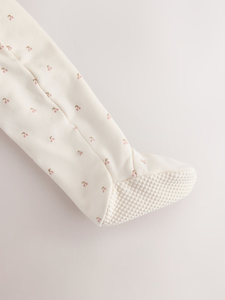Ecru Cherry 2.5 TOG Wadded Baby Sleepsuit