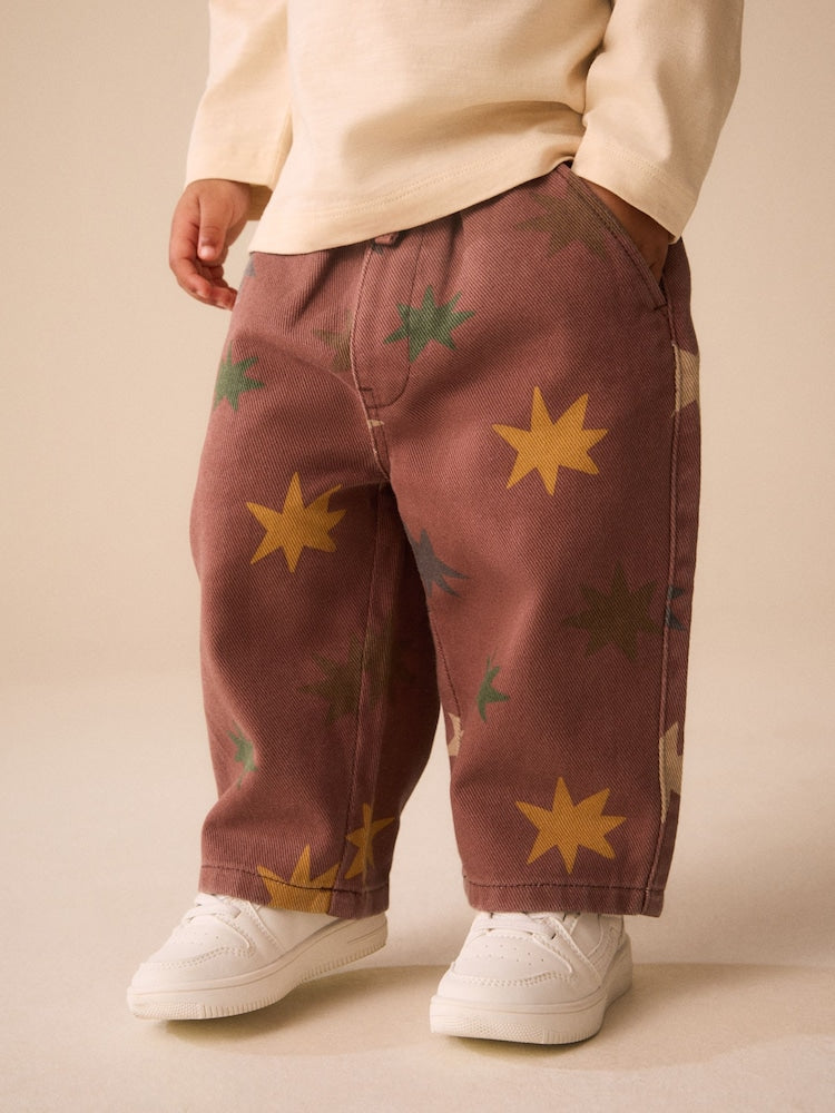 Multi Red Pull On Wide Trousers (3mths-7yrs)