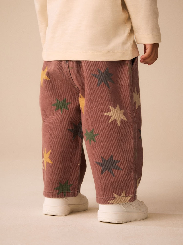 Multi Red Pull On Wide Trousers (3mths-7yrs)