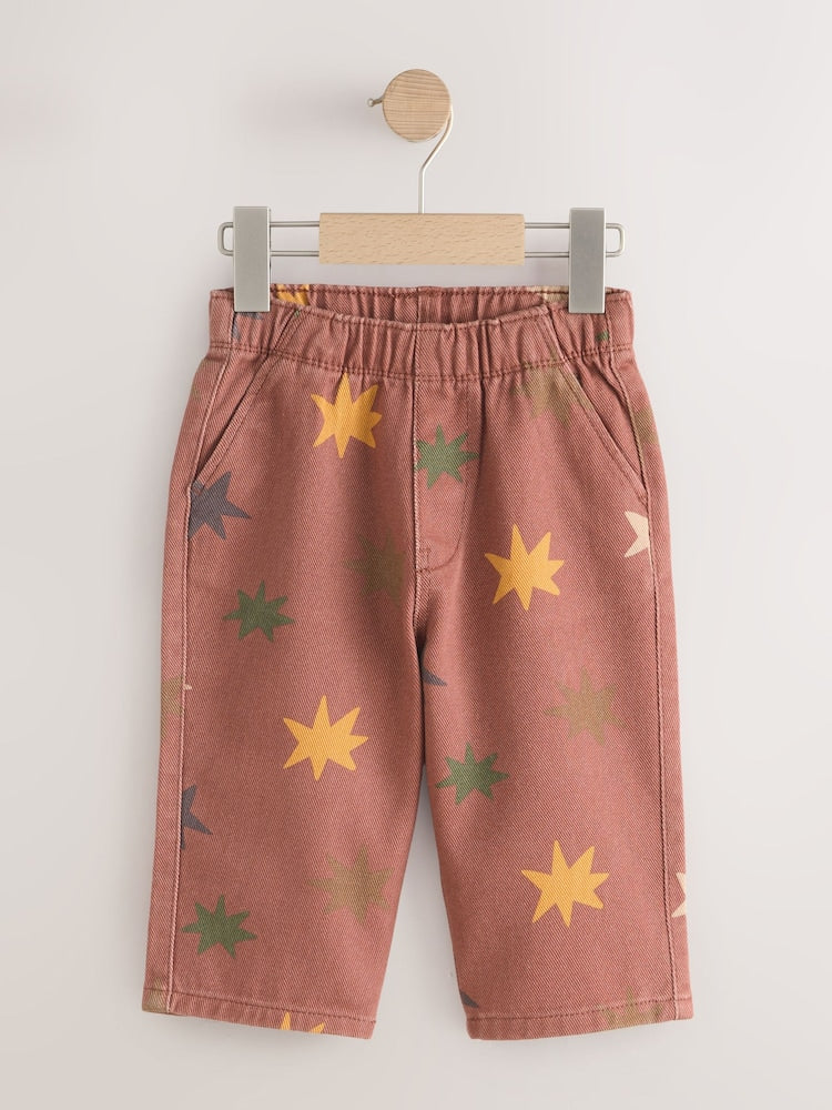 Multi Red Pull On Wide Trousers (3mths-7yrs)