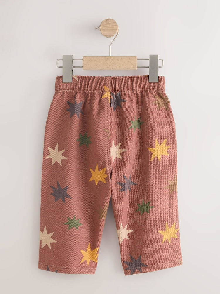 Multi Red Pull On Wide Trousers (3mths-7yrs)